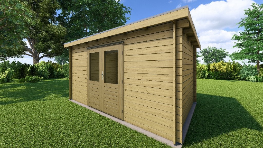 Fonteyn Basicline Tuinhuis Lelie 400x250cm  - Keteldruk, 200 tot 400 cm, Blokhut, Nieuw, Zonder ramen