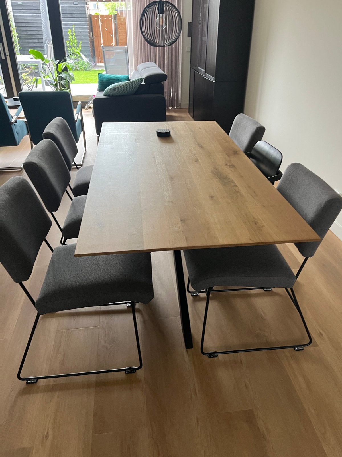 Eettafel verjongd eikenhout | 180x90x78 | zgan, Ophalen, Zo goed als nieuw, 4 tot 6 stoelen