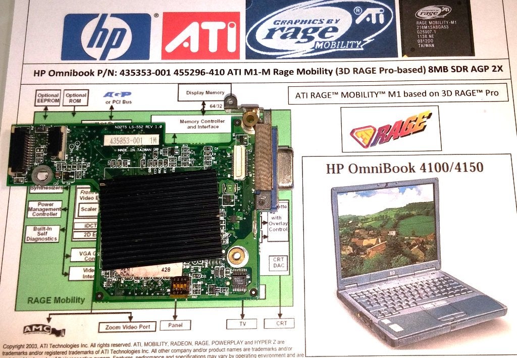 HP Omnibook 4150 435353-001 ATI Rage Graphics M1 455296-410