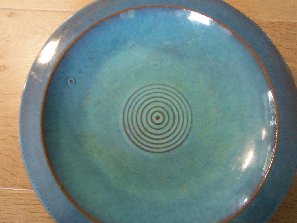 grote blauw geglazuurde vintage schaal, 26,5 cm,gemerkt, Verzenden