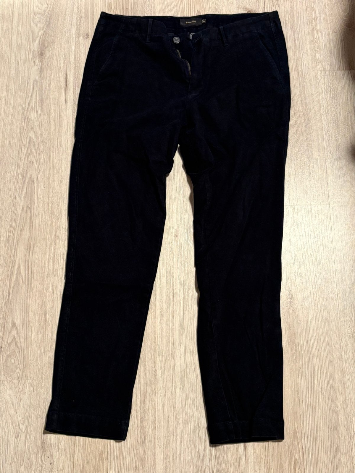Massimo Dutti tapered fit twill chino heren maat 44 d.blauw, Ophalen of Verzenden, Zo goed als nieuw, Blauw
