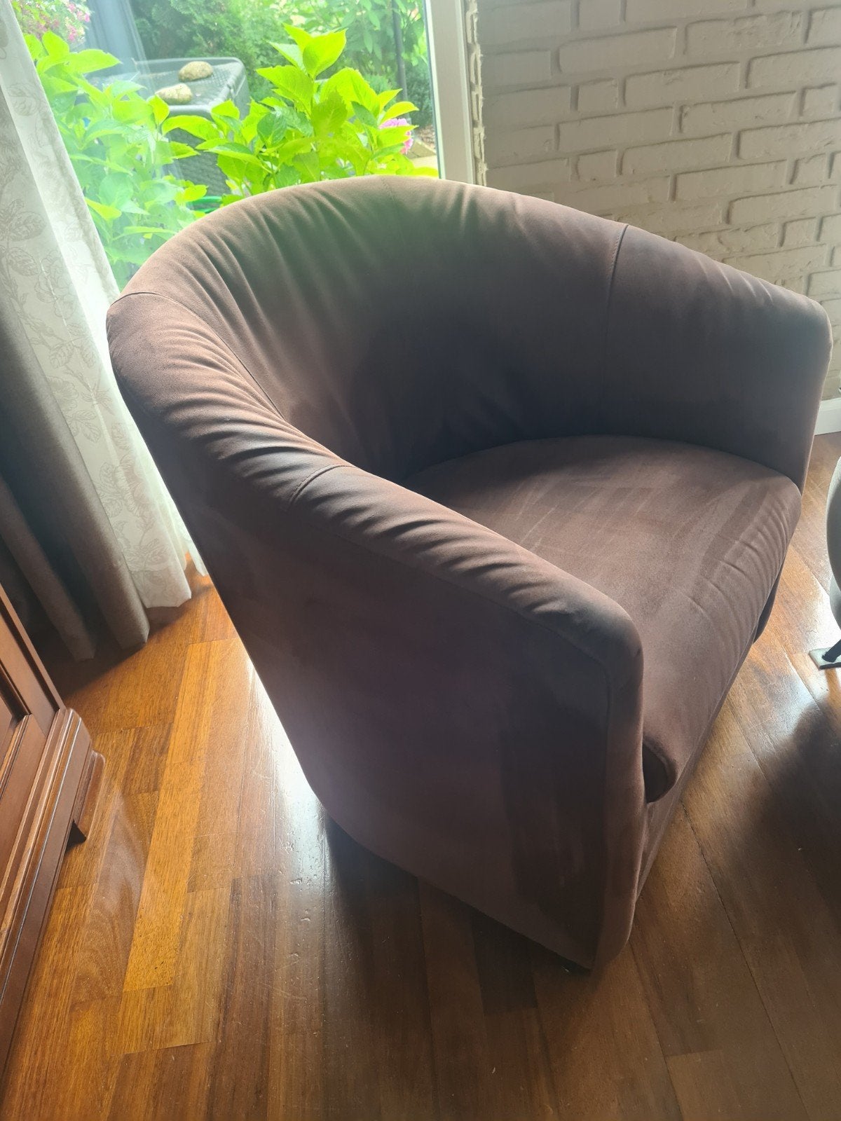 Fauteuil, bruin,gebruikt, Gebruikt, Eenpersoons, 75 tot 100 cm, Ophalen of Verzenden