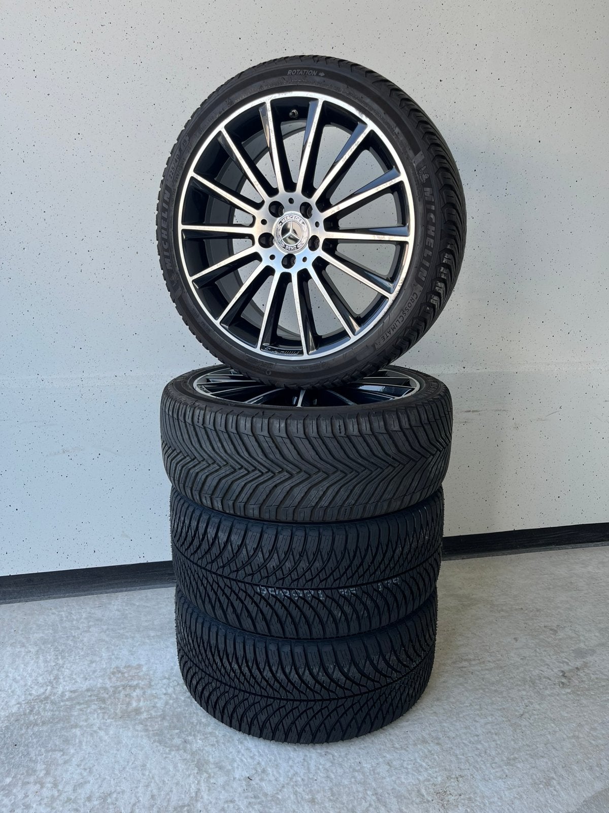Originele Mercedes C-klasse (W205) breedset 19 inch, Auto-onderdelen, Banden en Velgen, Gebruikt, Banden en Velgen, Winterbanden