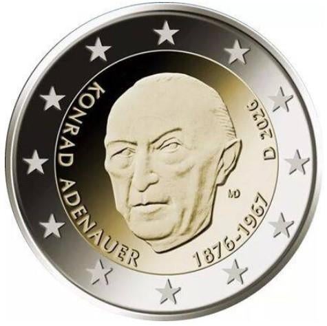 SPECIALE 2 EURO DUITSLAND 2026 KONRAD ADENAUER BIJ JOHN, Verzenden, Duitsland, 2 euro, Losse munt