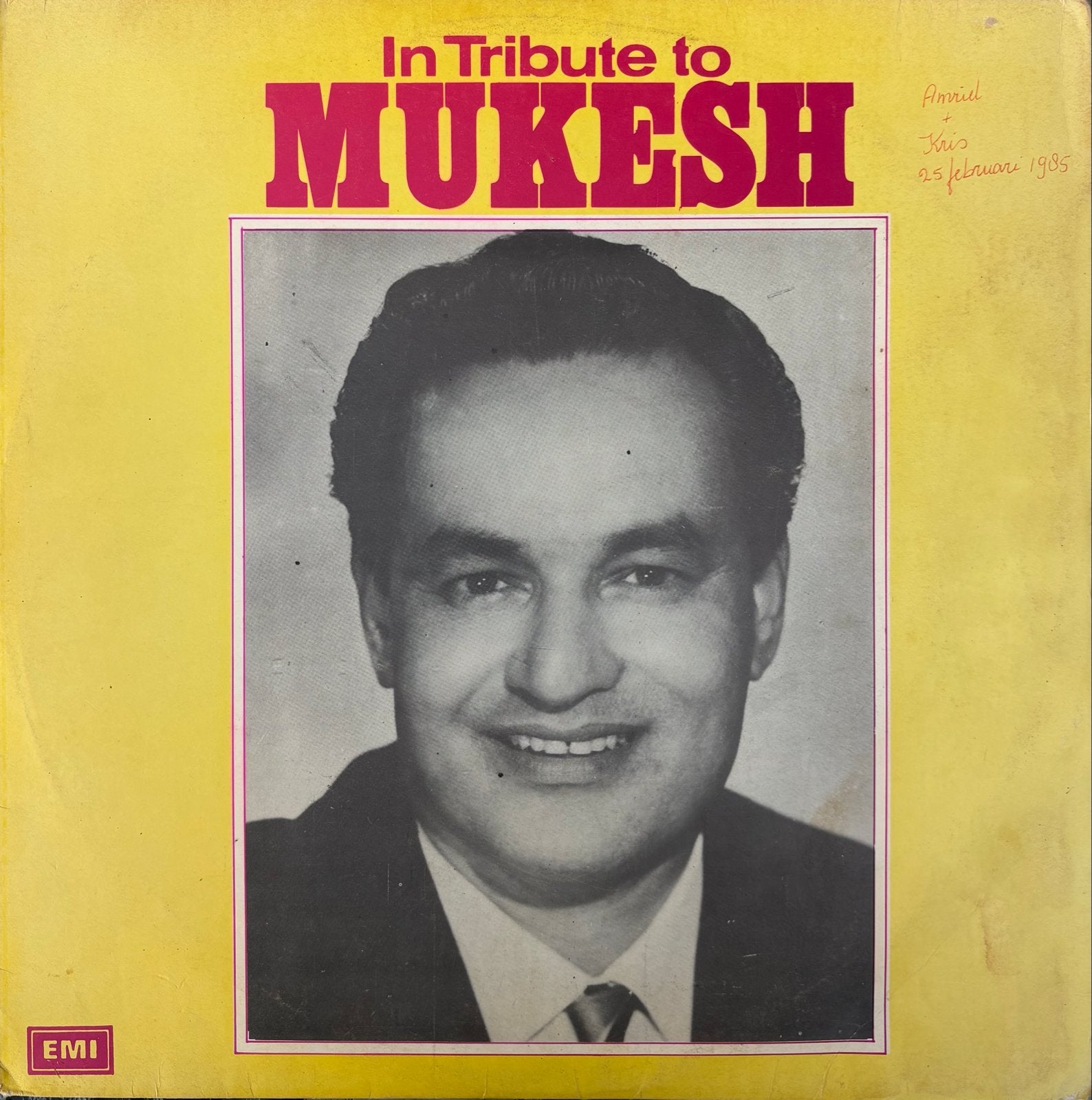 In Tribute to Mukesh LP - Indiase muziek, Cd's en Dvd's, Verzenden, Gebruikt