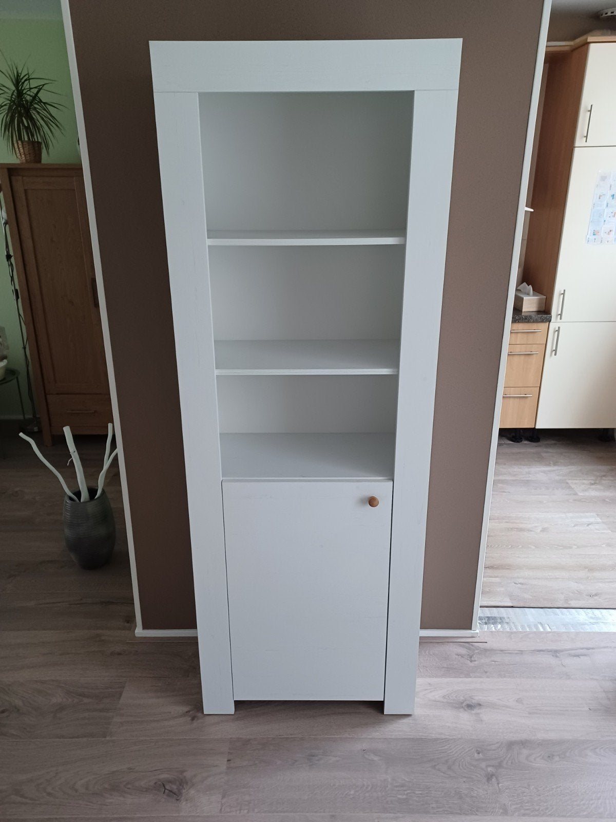 Boekenkast, opbergkast, wit, met houtnerf, Ophalen, 50 tot 100 cm, Zo goed als nieuw, Minder dan 100 cm