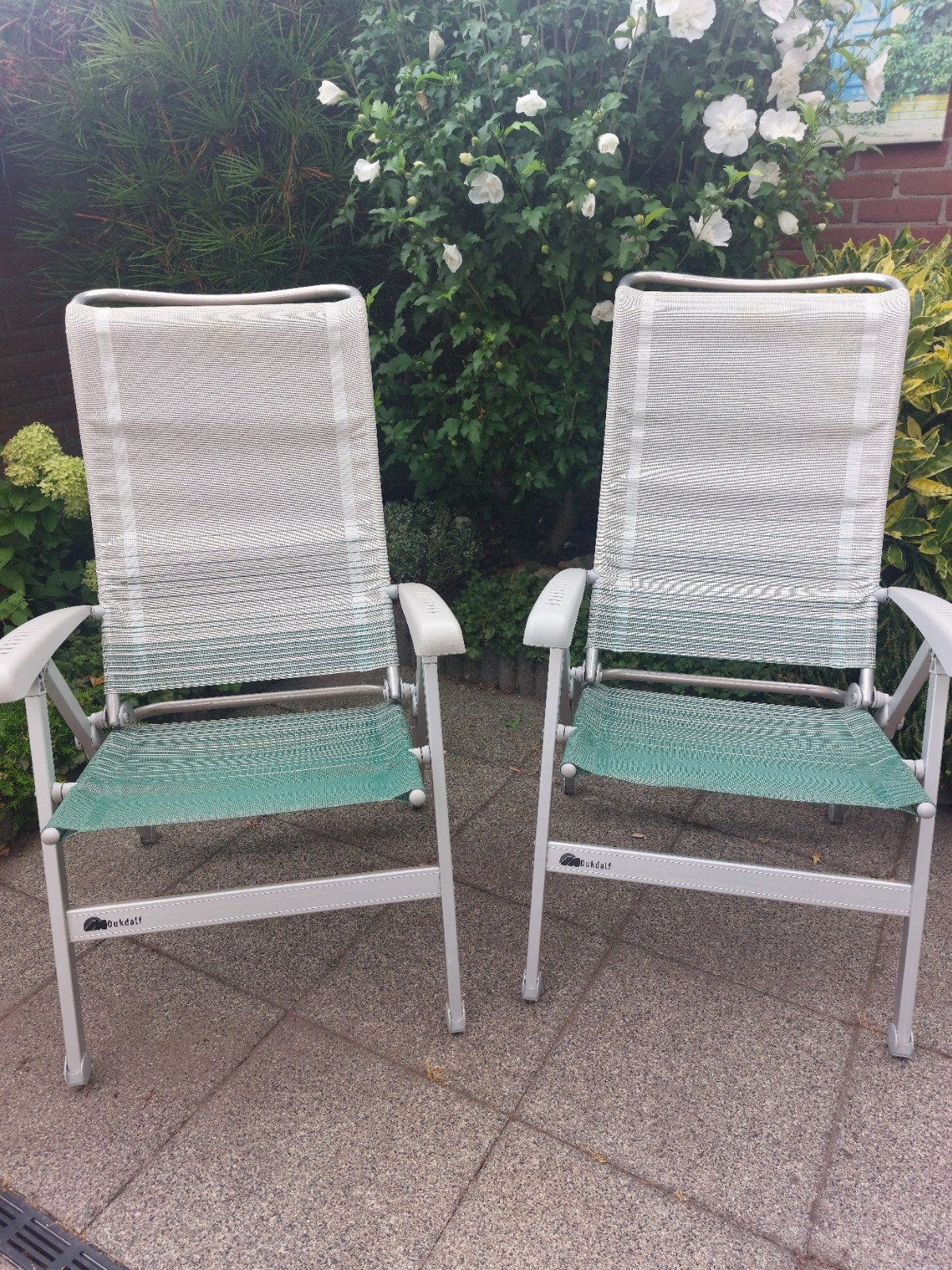 te koop   2 dukdalf stoelen, Ophalen, Gebruikt, Kunststof