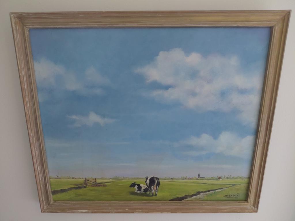 Schilderij 'Hollands Landschap met Koeien', Ophalen