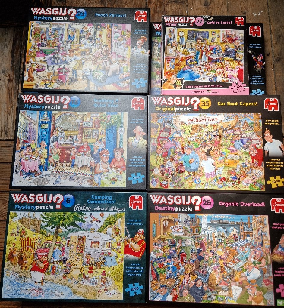 Wasgij puzzels, Ophalen, 500 t/m 1500 stukjes, Zo goed als nieuw, Legpuzzel