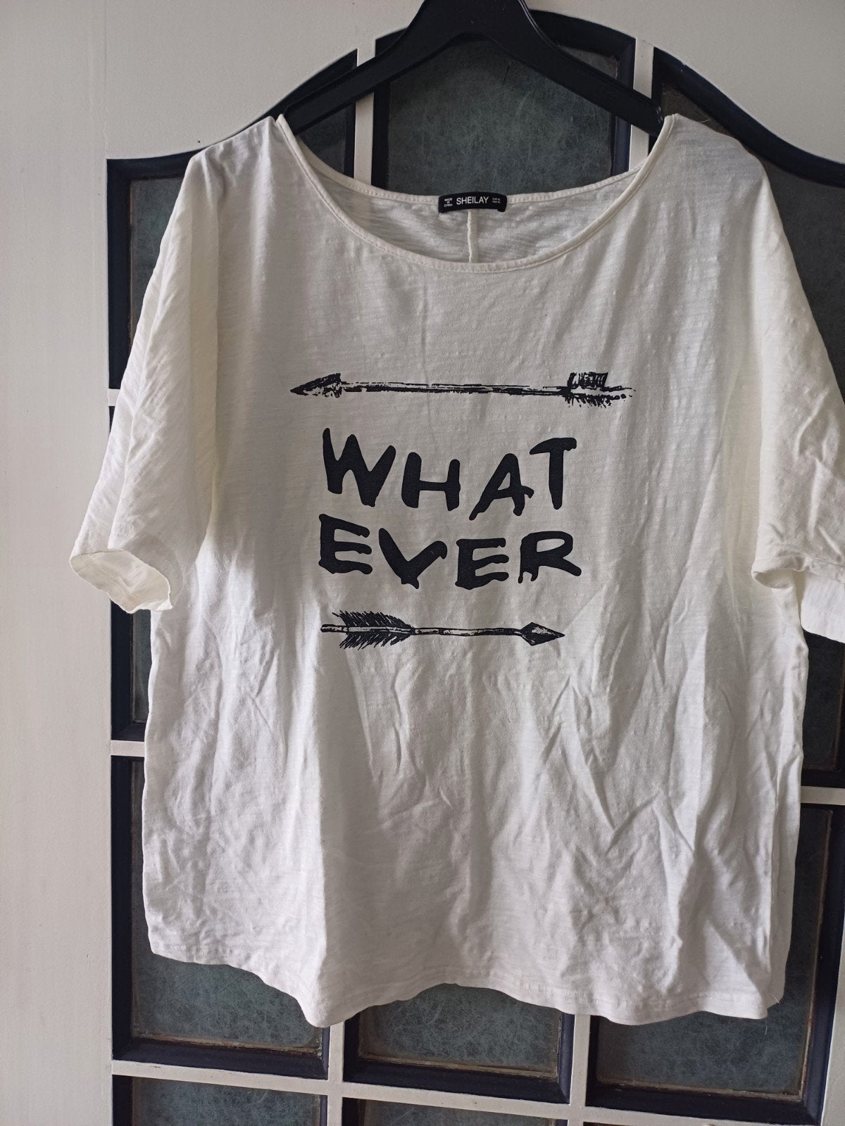 Wit / zwart shirt / top, maat XL, Wit, Nieuw, Ophalen of Verzenden, Korte mouw