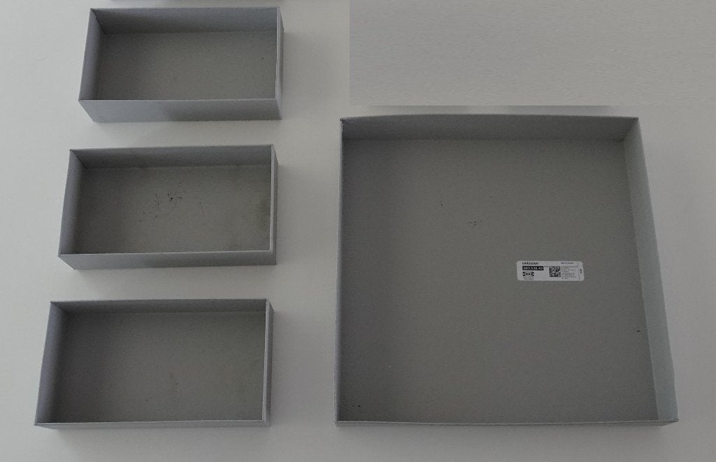 4 x Ikea GRÅSIDAN Doosjes, Ophalen, Overige typen, Minder dan 35 cm, Minder dan 50 cm