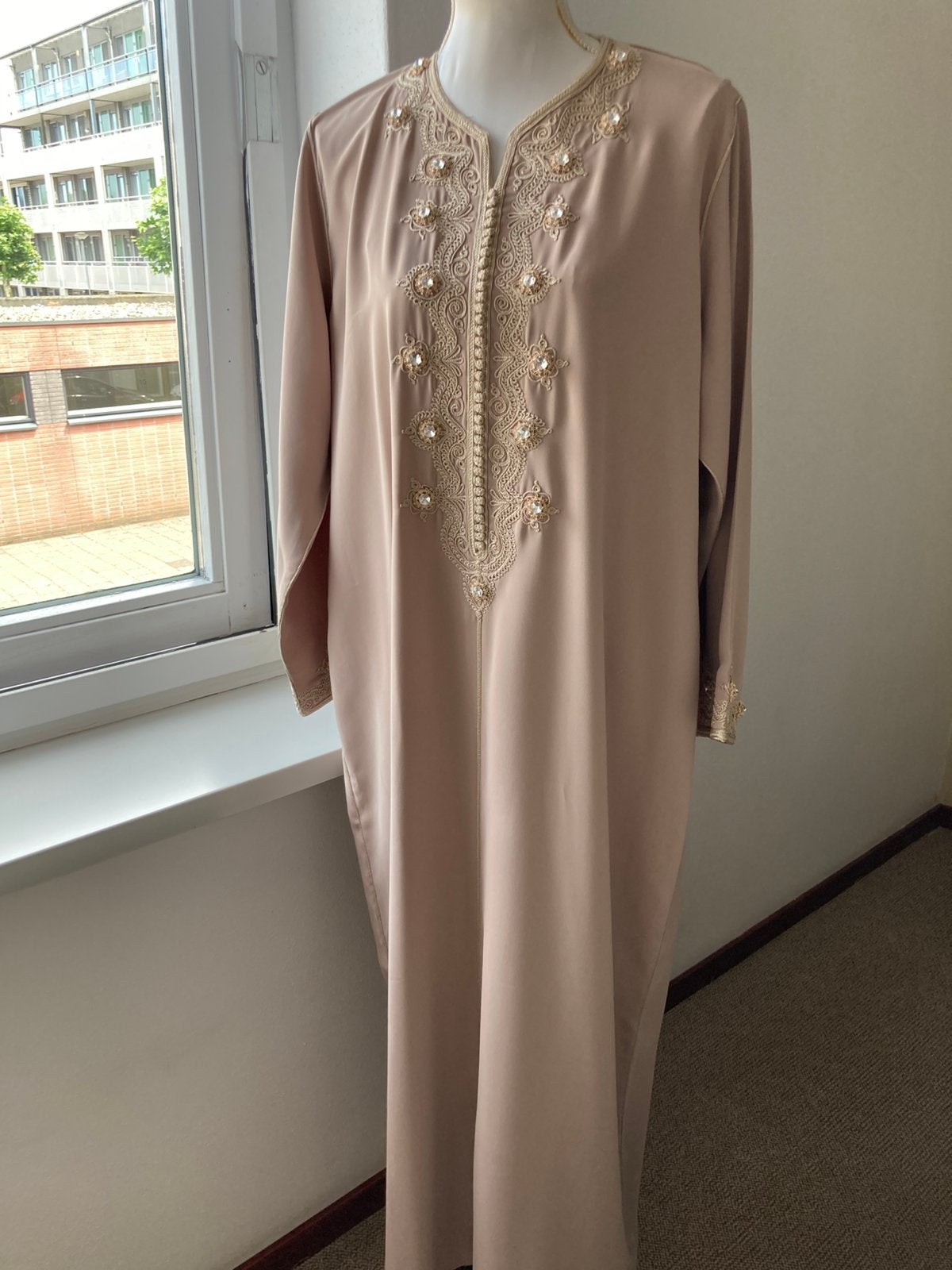 Abaya kaftan marokkaanse jurk, Maat 38/40 (M), Zwart, Ophalen of Verzenden, Zo goed als nieuw