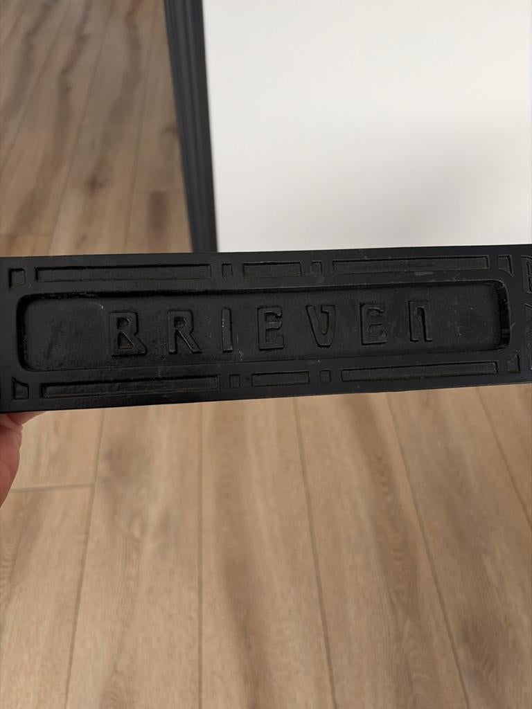 Antieke gietijzeren brievenbusklep 'Brieven' - Jaren '30, Brievenbusklep, Ophalen of Verzenden, Zo goed als nieuw, Inbouw