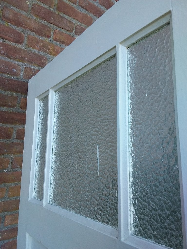 Zware paneeldeur met mat glas, Ophalen, Gebruikt, Minder dan 80 cm, Binnendeur