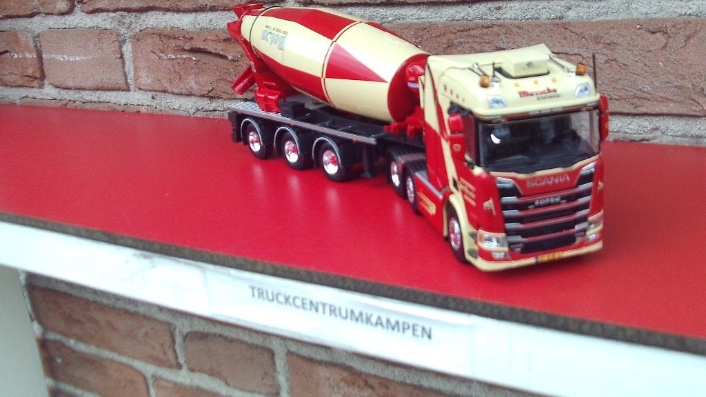 Tekno  Scania  NGR  met  Betonmixer  van  Gebr.  Mussche., Hobby en Vrije tijd, Modelauto's | 1:50, Ophalen of Verzenden, Nieuw