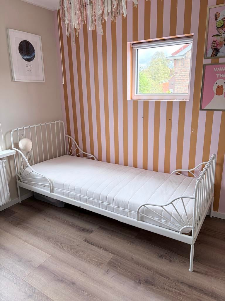 Ikea Minnen meegroeibed tot 80x200cm met matras, Kinderen en Baby's, Kinderkamer | Bedden, Ophalen, Gebruikt, 70 tot 85 cm, Lattenbodem