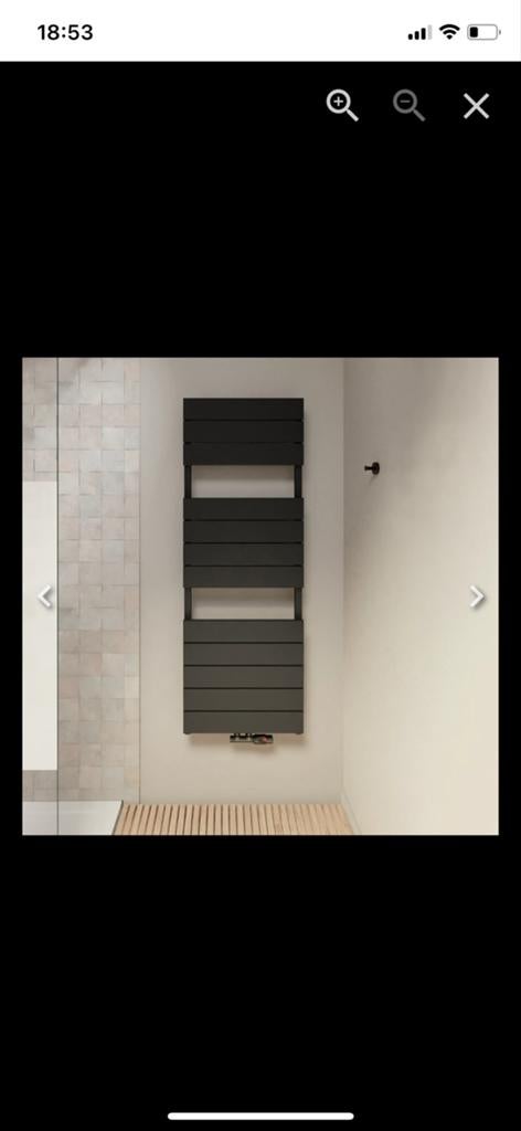 Nieuwe handdoekradiator - Zwart design, Ophalen, Radiator, Nieuw, Minder dan 60 cm