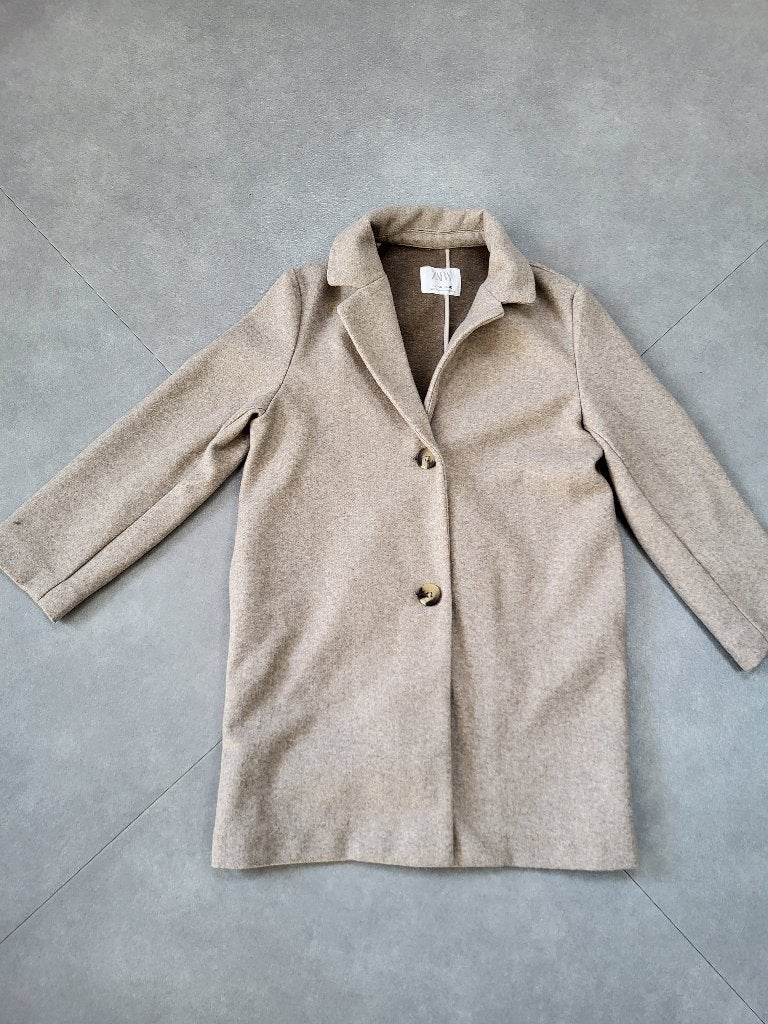 Wollige meisjes jas Zara maat 140, Ophalen of Verzenden, Zo goed als nieuw, Meisje, Jas