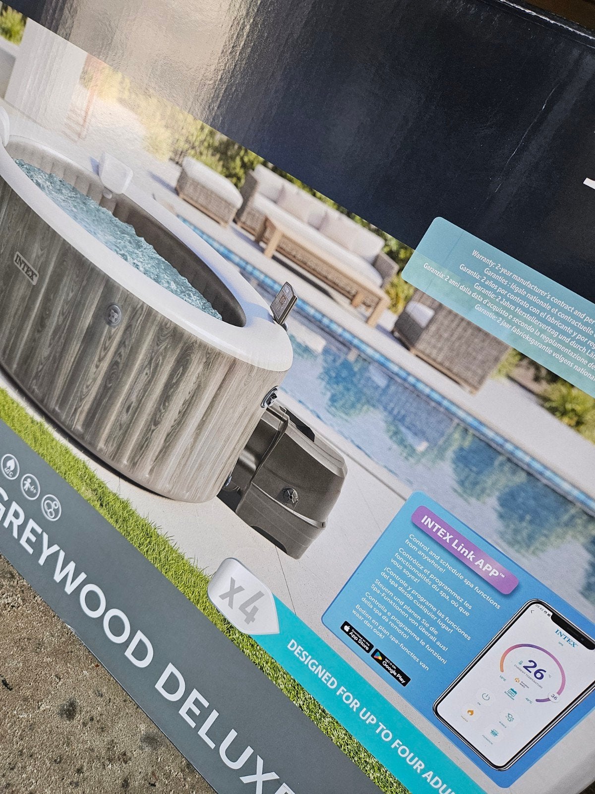 Bestway Jacuzzi Lay-Z-Spa Greywood Deluxe 4 personen