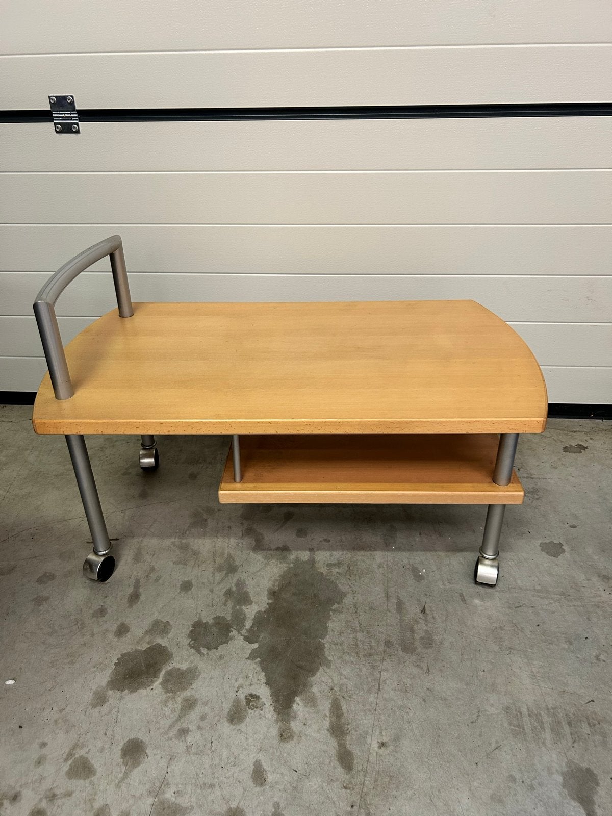 Bijzettafel / Salontafel op wielen - Hout en Metaal, Ophalen, Gebruikt, 50 tot 100 cm, 50 tot 100 cm