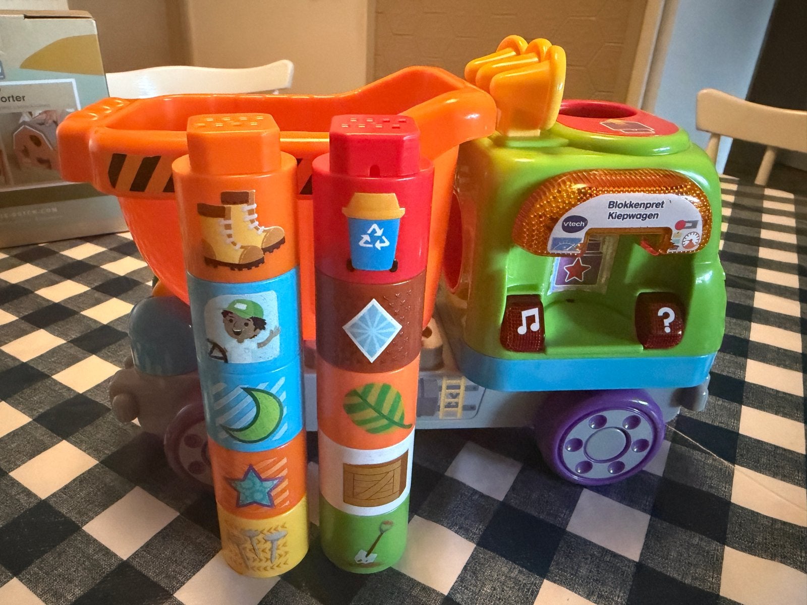 VTech Blokkenpret Kiepwagen met stapelblokken, Ophalen of Verzenden, Gebruikt, Jongen of Meisje