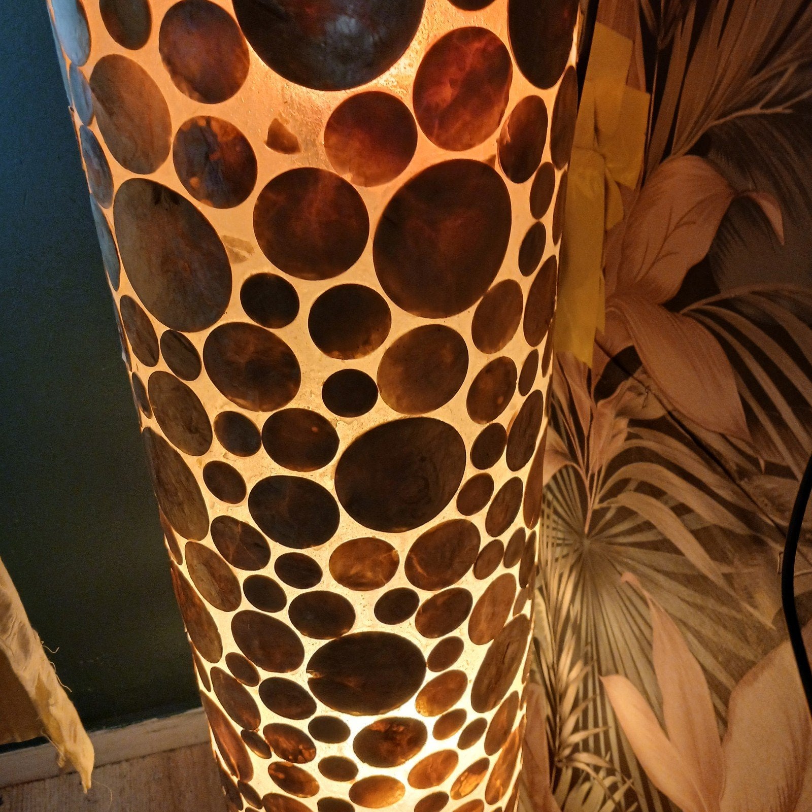 Unieke vloerlamp met schelpenmozaïek - sfeervol licht, Natuurlijk materiaal, 150 tot 200 cm, E27 (groot), Ophalen of Verzenden