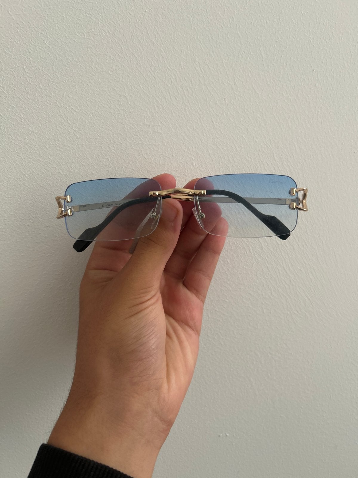 Cartier bril met blauwe glazen, Sieraden, Tassen en Uiterlijk, Overige merken, Gebruikt, Blauw, Ophalen of Verzenden