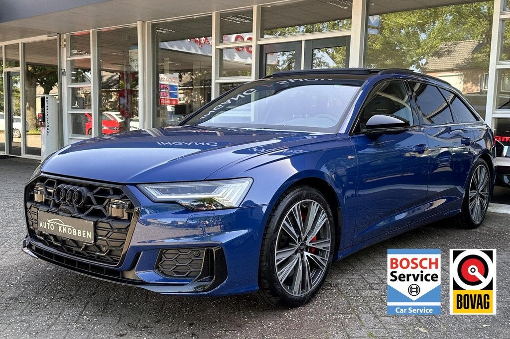 Audi A6 Avant 55 TFSI e quattro S-Line Led, Pano, Camera, LM, Auto's, Audi, Automaat, Gebruikt, 4 cilinders, Blauw