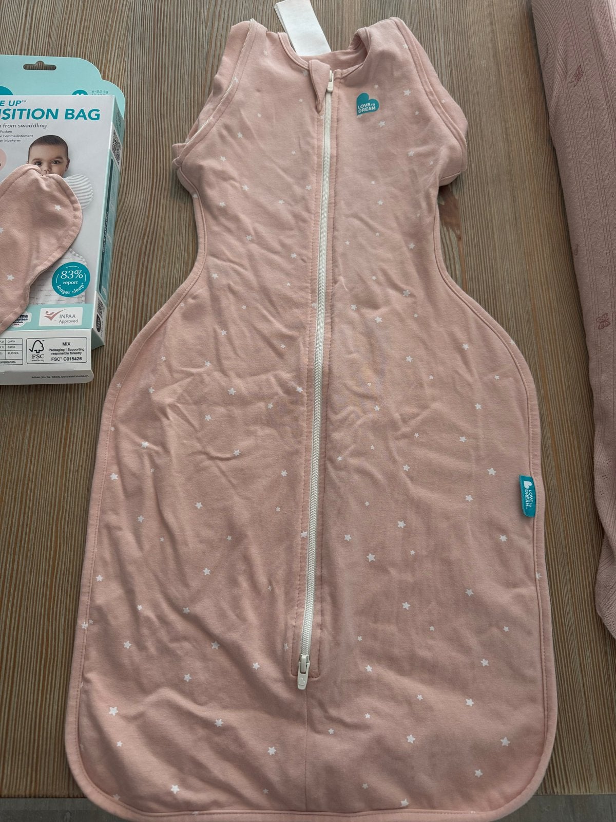 Love to Dream Swaddle Up Transition Bag Roze M, Ophalen, Zo goed als nieuw, 70 tot 85 cm, Slaapzak