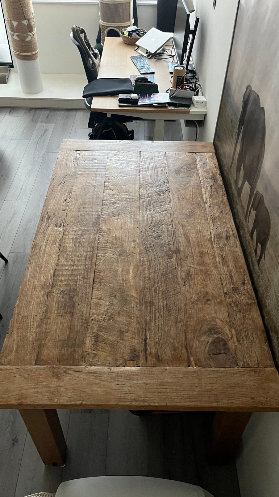 Mooie teak houten tafel, Ophalen, Gebruikt, 50 tot 100 cm, 150 tot 200 cm
