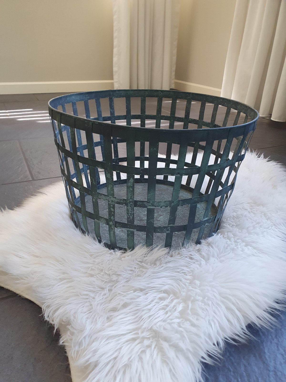 Decoratieve metalen mand, Ophalen, Rond, Overige materialen