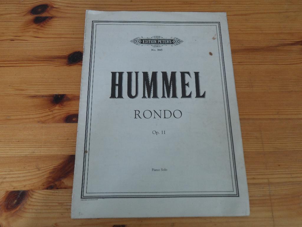 Rondo op. 11 - J. N. Hummel, Gebruikt, Klassiek, Ophalen of Verzenden, Artiest of Componist