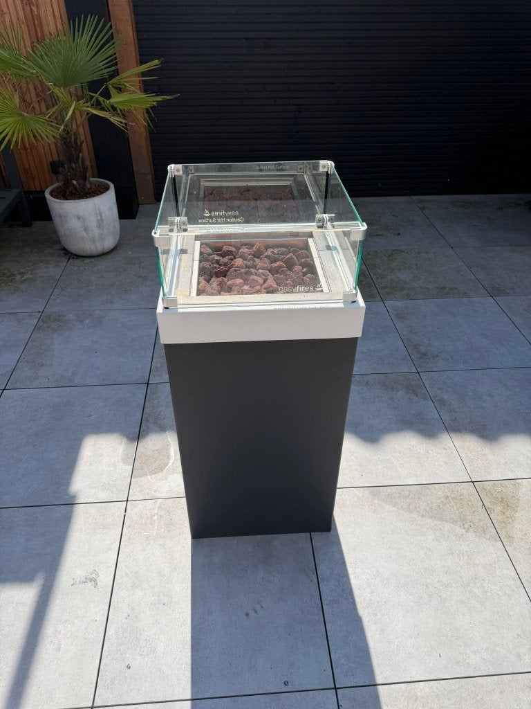 Vuurzuil Easyfires vierkant 45x45xH100 cm, Ophalen, Gebruikt