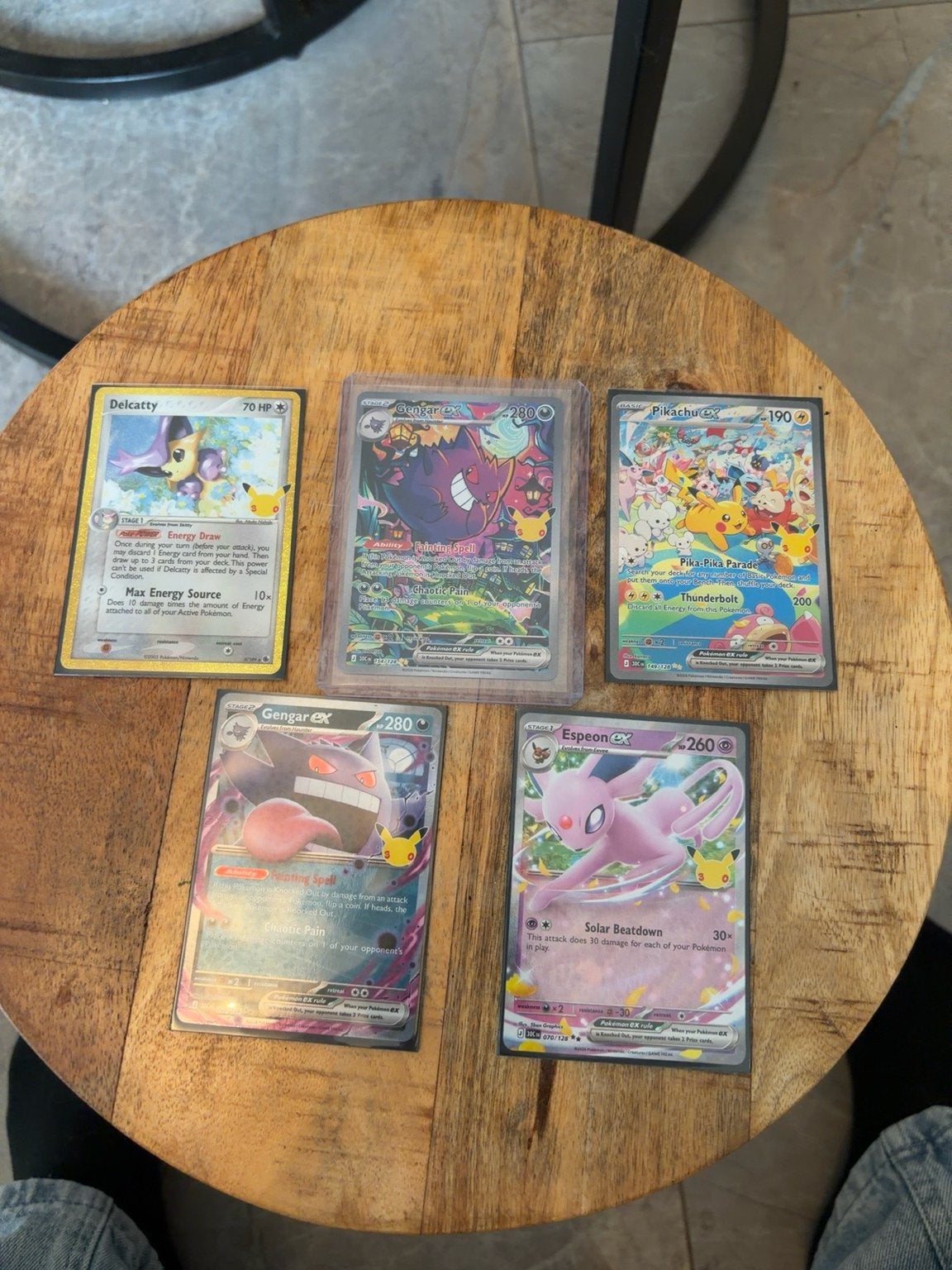 Pokémon 30th Anniversary kaarten: Pikachu, Gengar, Espeon EX
