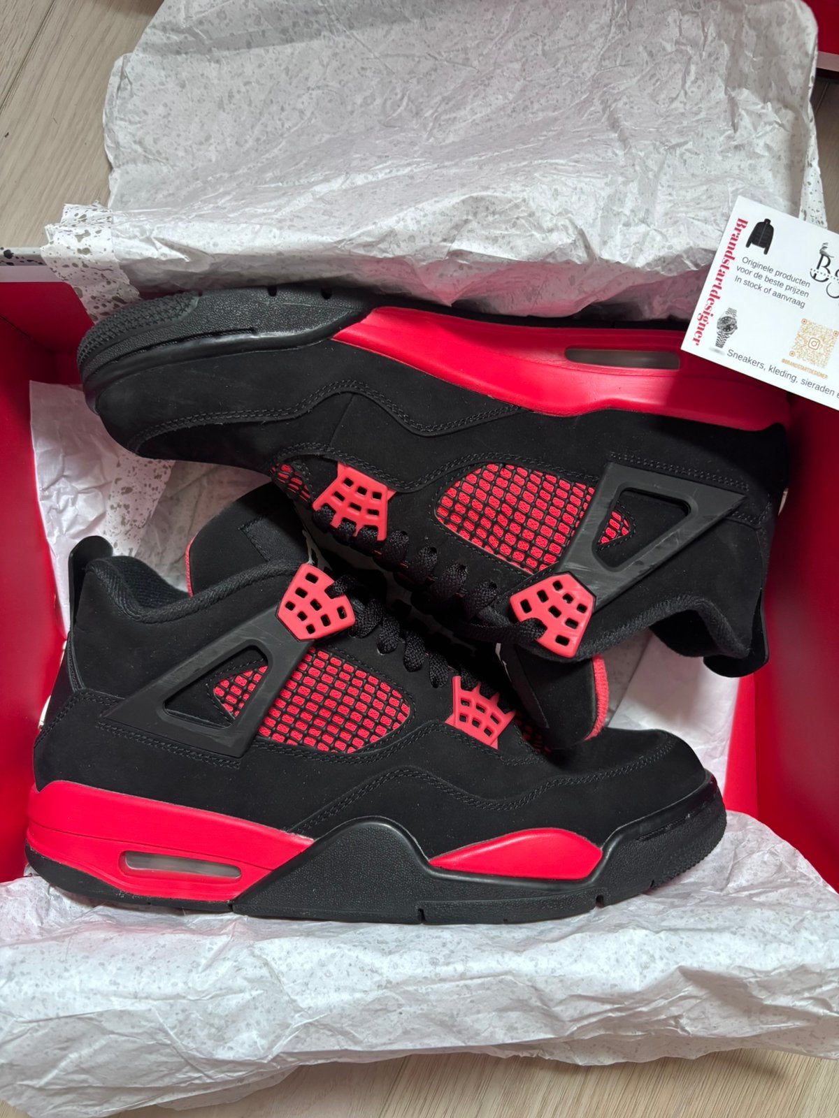 Jordan 4 Red Thunder (42) + legit check, Kleding | Heren, Schoenen, Ophalen, Zwart, Sneakers of Gympen, Zo goed als nieuw