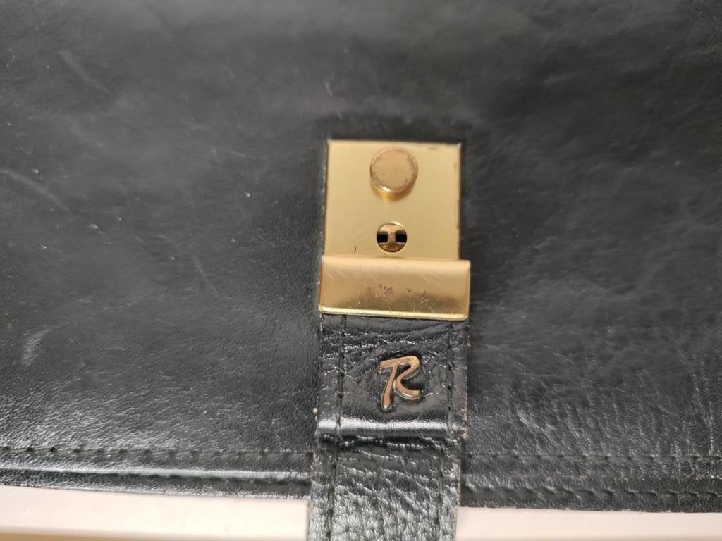K647 de ROOY - dR zwart lederen polstas / clutch zeer fraai, Zwart, Overige typen, Ophalen of Verzenden, Zo goed als nieuw