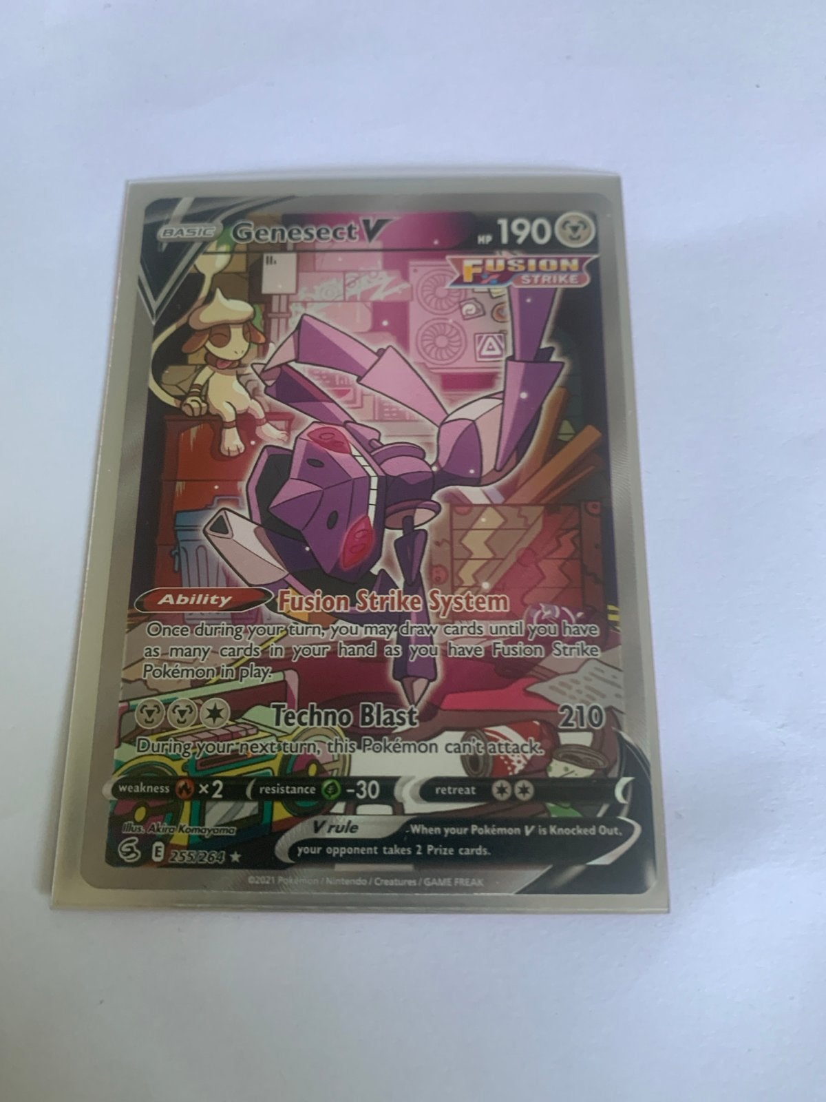 Pokémon Genesect V Fusion Strike 255/264 Full Art, Ophalen, Zo goed als nieuw, Losse kaart