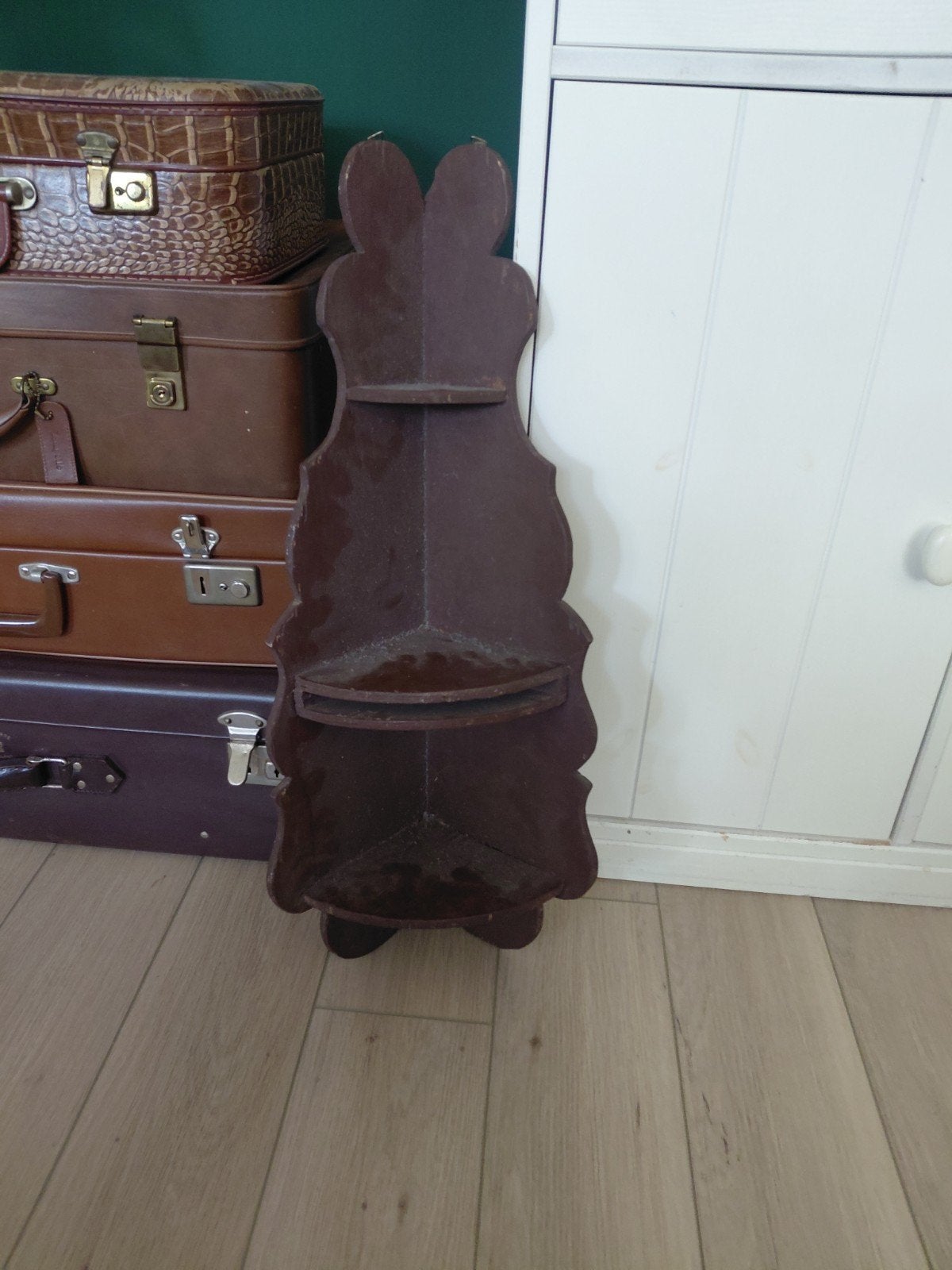 Vintage houten hoekrekje - Bruin, Ophalen