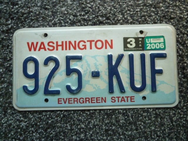 Kentekenplaat licenseplate Washington 6 USA, Verzamelen, Verzenden, Gebruikt, Auto's