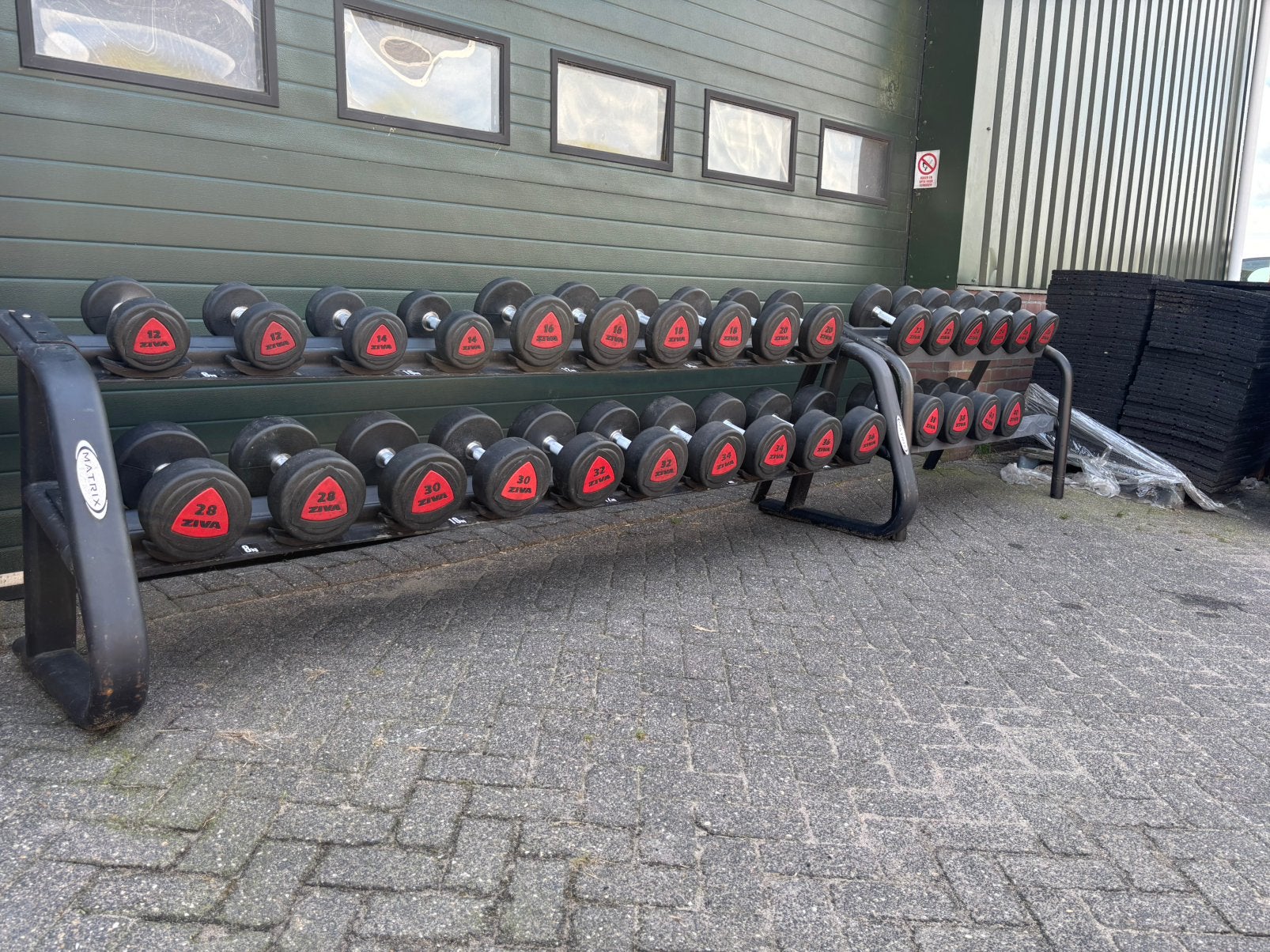 Ziva PU dumbbellset 12-40 kg met rekken, Gebruikt, Ziva, Armen, Ziva