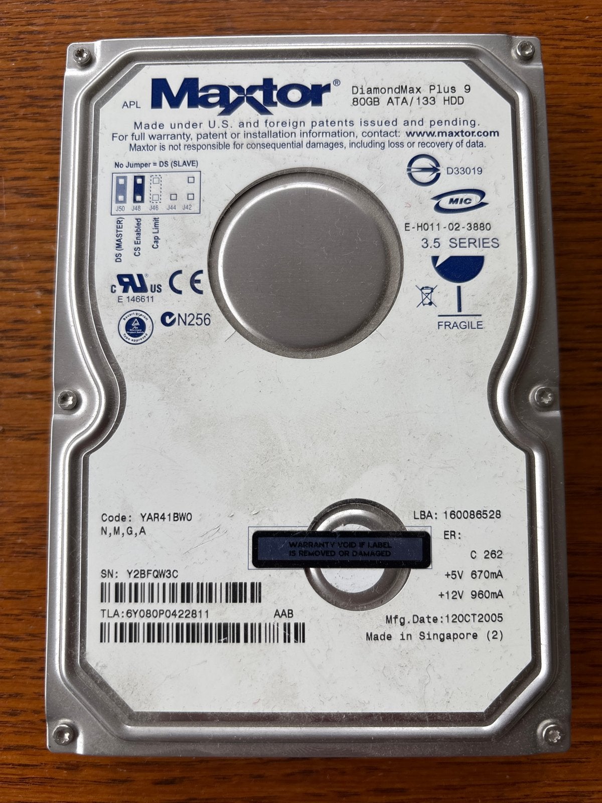 Maxtor DiamondMax Plus 9 80GB ATA/133 HDD, Intern, Gebruikt, PATA, HDD