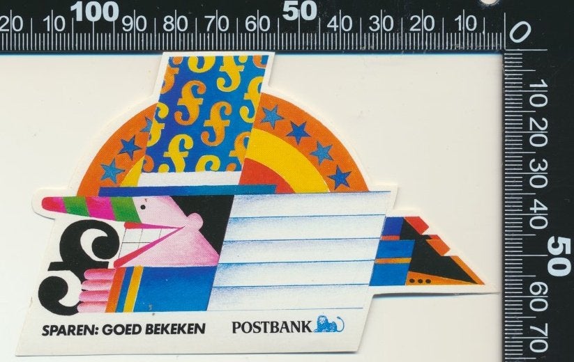 Sticker: Postbank - Sparen goed bekeken, Ophalen of Verzenden, Zo goed als nieuw, Bedrijf of Vereniging