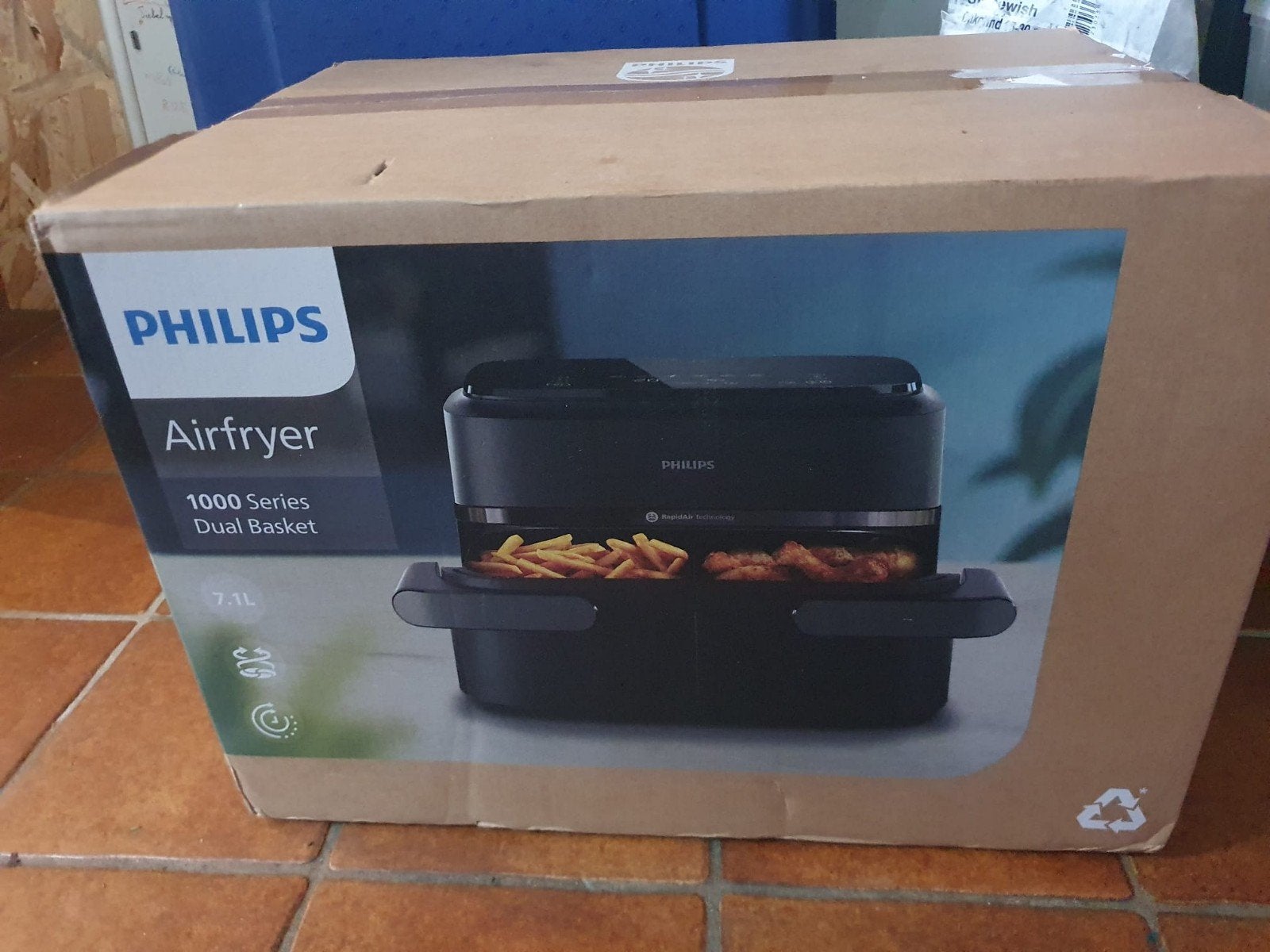 Philips Airfryer 1000 Serie Dual Basket 7.1L, Ophalen of Verzenden, Nieuw, Airfryer, 1500 gram of meer
