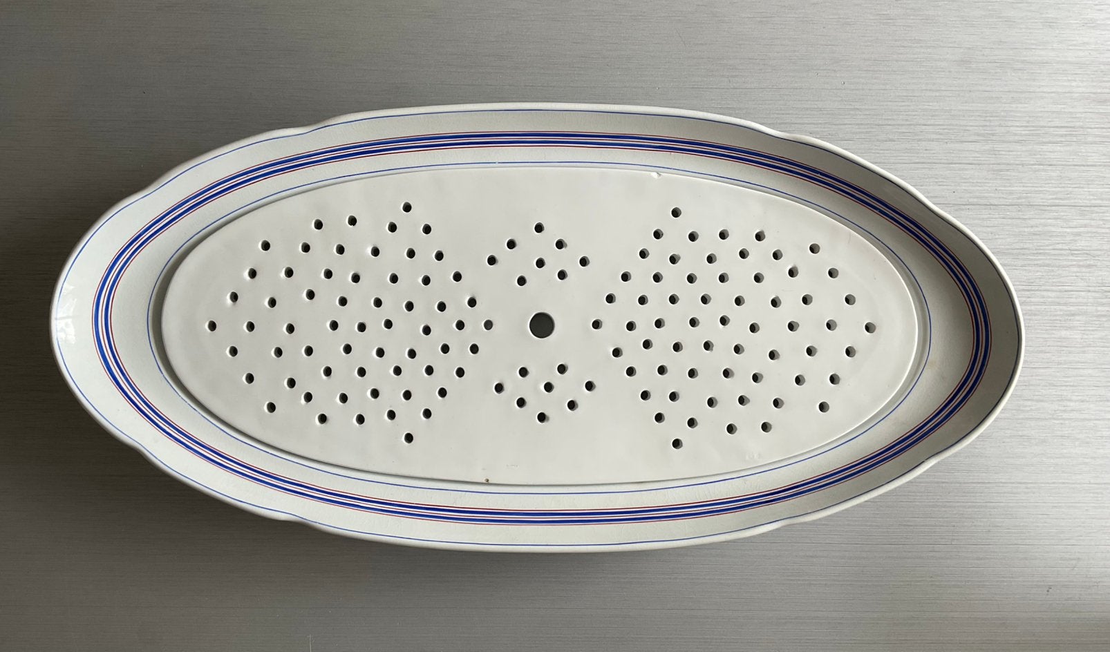 Antieke XL Rörstrand visschaal met treef ; 1800 -1884, Ophalen