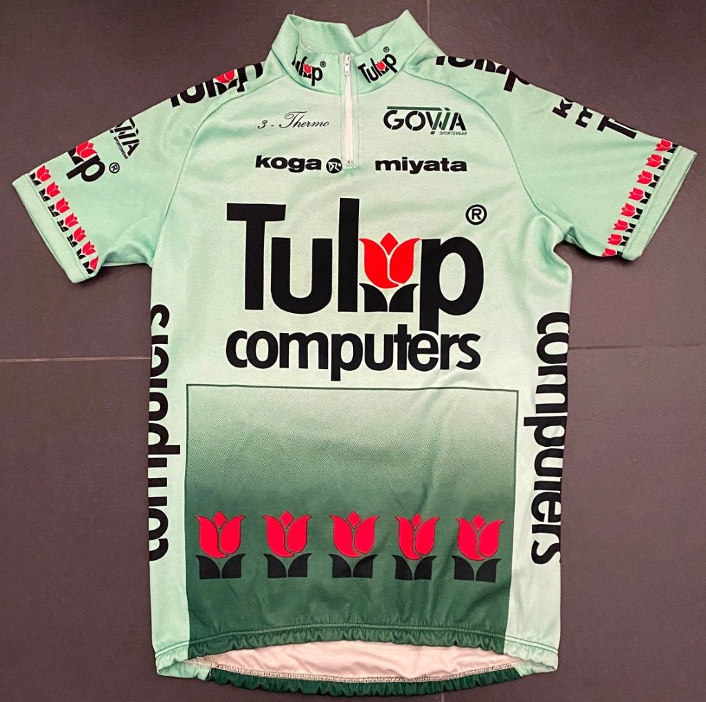 Wielertrui TULIP COMPUTERS – JACQUES VAN DER POEL – 91/92, Ophalen of Verzenden, Overige typen