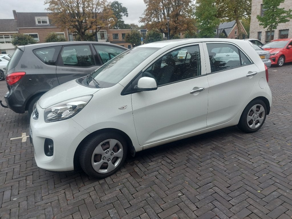 Kia Picanto 1.0 Cvvt 5-DRS 2016 Navi/Alarm/NAP, Auto's, Kia, Euro 5, Stof, Zwart, Wit