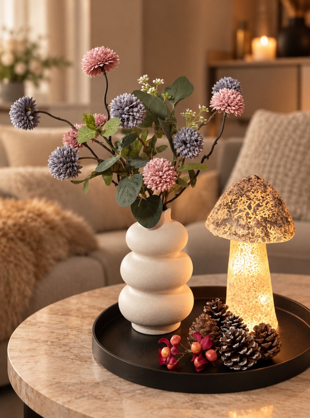Tafeldecoratie Set met verlichte paddenstoel Compleet €32,95, Binnen, 35 cm, Www.discountfashioncorner.nl, Ophalen of Verzenden