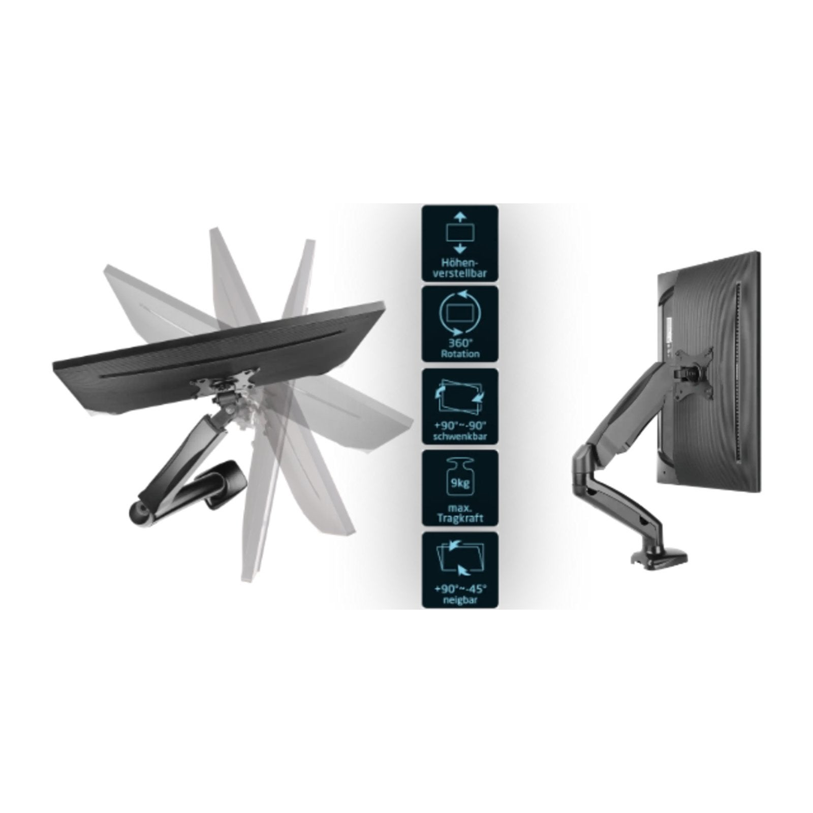ISY IMA-2000 Monitorarm met gasveer - Ongebruikt, 13"-32", Ophalen of Verzenden, Nieuw, In hoogte verstelbaar