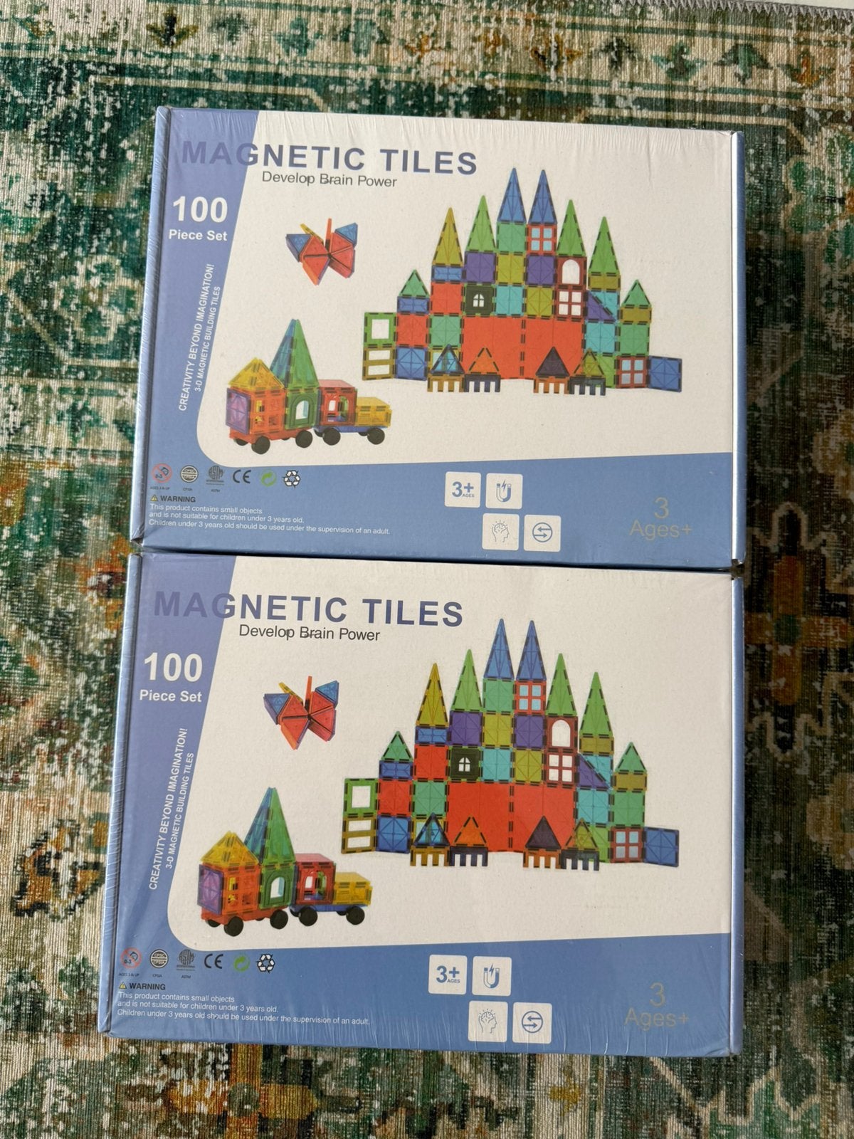 Magnetic tiles 2x 100 stuks 7,5 cm, Ophalen of Verzenden, Nieuw