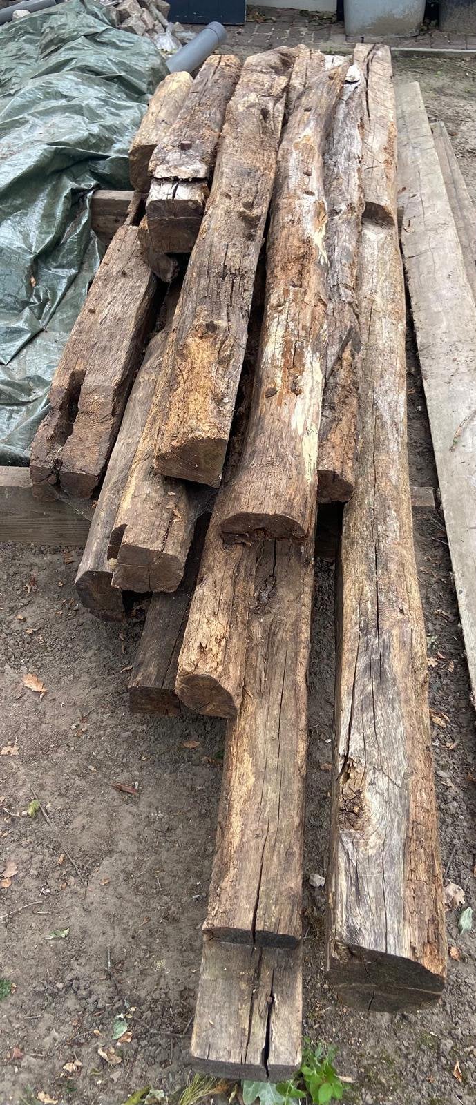 Eiken houten gebinten, Ophalen, Gebruikt, 250 cm of meer, Balken